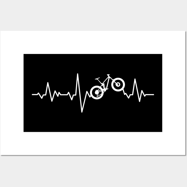 Mountain Bike Heartbeat Biking for MTB Lovers Wall Art by ChrisWilson